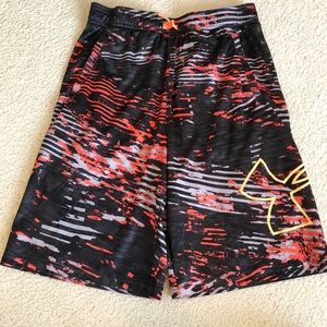Under Armour Boys Athletic Shorts Orange Youth L